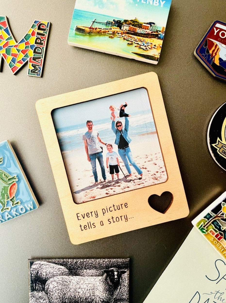 Every Picture Tells A Story Wooden Picture Frame Fridge Magnet