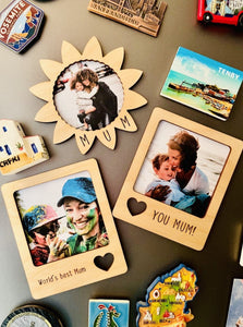 World's Best Mum Wooden Picture Frame Fridge Magnet