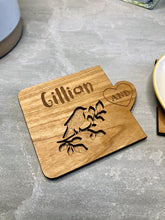 Load image into Gallery viewer, Love Birds Personalised Coasters and Wine Butler Set (3 pieces)

