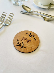 Personalised Olive Branch Place Name Coaster