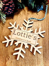 Load image into Gallery viewer, Personalised Snowflake Bauble Christmas Tree Decoration
