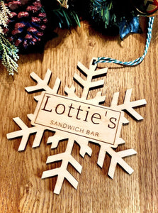 Personalised Snowflake Bauble Christmas Tree Decoration