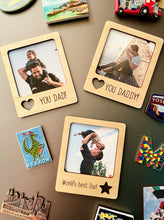 Load image into Gallery viewer, World&#39;s Best Dad Wooden Picture Frame Fridge Magnet
