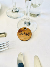 Load image into Gallery viewer, Personalised Wooden Circle Cut Glass Charm
