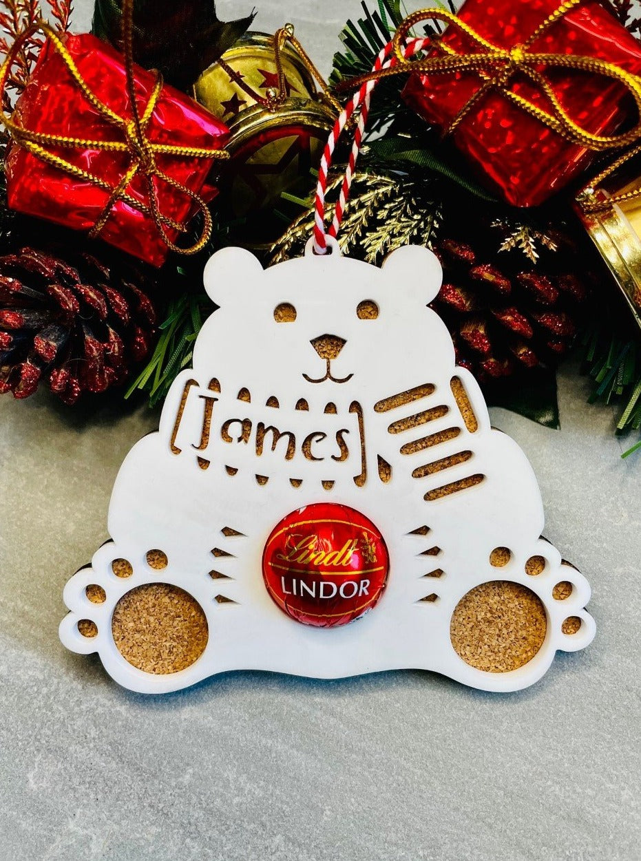 Personalised 'Christmas Critter' Polar Bear Tree Decoration