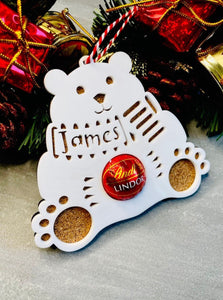 Personalised 'Christmas Critter' Polar Bear Tree Decoration