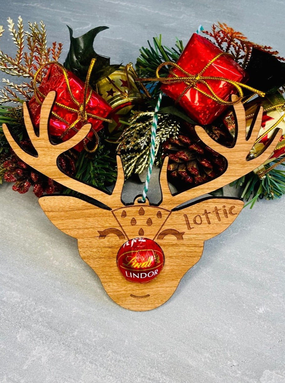 Personalised 'Christmas Critter' Rudolph Reindeer Tree Decoration