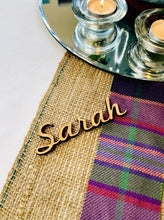 Load image into Gallery viewer, Wooden Place Name Wedding Table Setting
