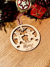 Load image into Gallery viewer, Personalised Ginger Bread Mr &amp; Mrs Christmas Tree Decoration 2022

