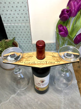 Load image into Gallery viewer, Love Birds Bamboo Personalised Wine Butler
