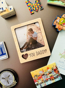 Love You Daddy Wooden Picture Frame Fridge Magnet