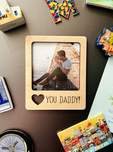 Love You Daddy Wooden Picture Frame Fridge Magnet