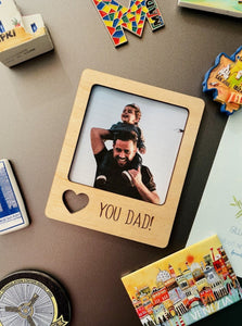 Love You Dad Wooden Picture Frame Fridge Magnet