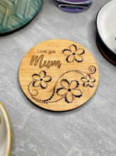 Load image into Gallery viewer, Personalised Love You Mum Flowers Coaster
