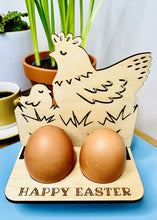 Load image into Gallery viewer, Personalised Chicken With Chick Easter Egg Holder (4 Eggs)
