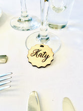 Load image into Gallery viewer, Personalised Wooden Crinkle Cut Glass Charm
