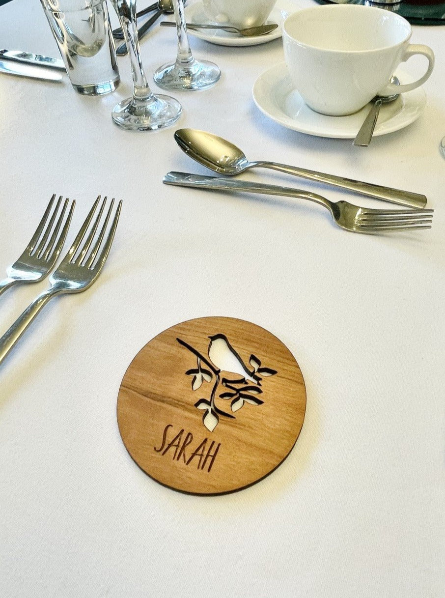 Personalised Love Bird Place Name Coaster